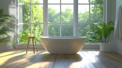 Fototapeta premium Serene Bathroom Oasis