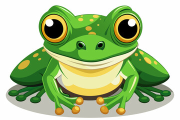 Stunning native frog of Australia with gorgeous green skin and big eyes 