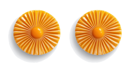 Set of Vibrant Yellow Sun Icons on a Transparent Background Generative AI