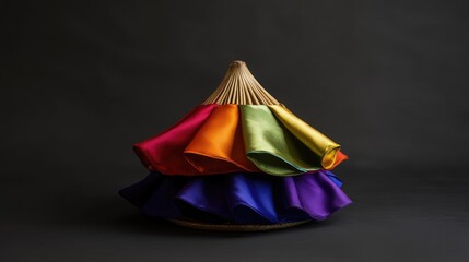 Colorful Fabric Display in Artistic Arrangement