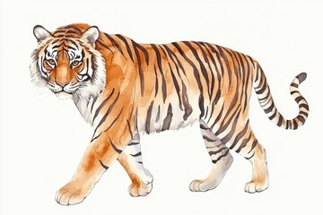 Fototapeta premium Tiger Stepping Forward with Protective Aura