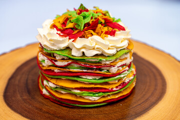 Mulicolour Crepe cake