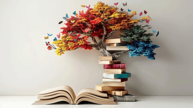 Books Tree Reading Education Knowledge Poster Design Template