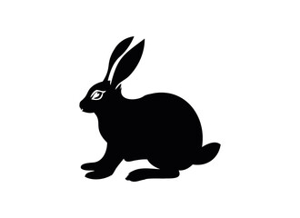 Rabbit Silhouette Illustration for Wildlife and Nature Designs