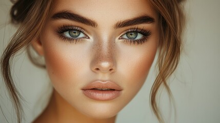 Fototapeta premium Natural Beauty Portrait with Soft Lighting