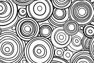 Fototapeta premium Coloring book illustration of Abstract black bokeh patterns