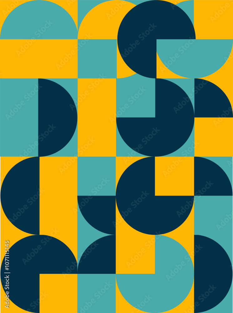 Fototapete abstract geometric artwork design with simple shapes and figures. vertical pattern graphics with geo