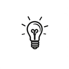 A simple illustration of a light bulb, symbolizing ideas, creativity, and innovation.