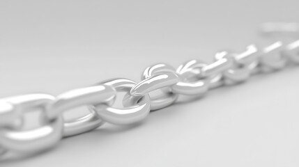 Fototapeta premium 3D rendering of a metal chain isolated on a white background