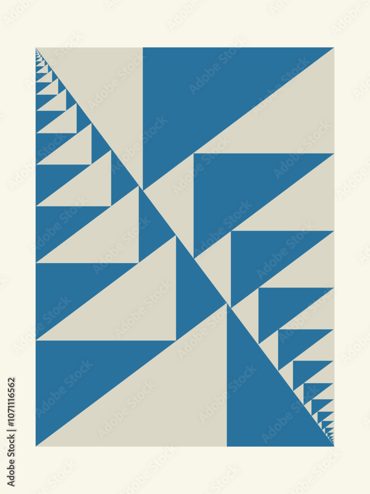 Fototapete Abstract geometric artwork design with simple shapes and figures. Vertical pattern graphics with geometrical elements. Perfect for web banner, business presentation, branding package, fabric print.