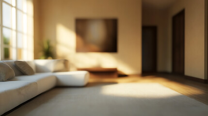 Fototapeta premium Abstract blur living room area interior for background