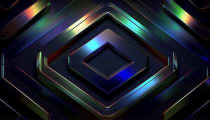 Elegant Symmetry Rounded Rectangles with Hexagons and Diamonds on Dark Tones.png