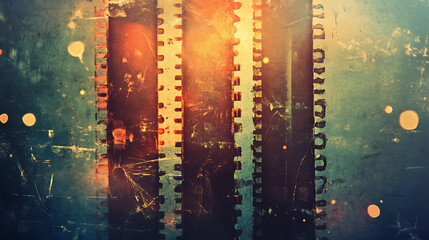 Background of retro film overly, image with scratch, dust and light leaks