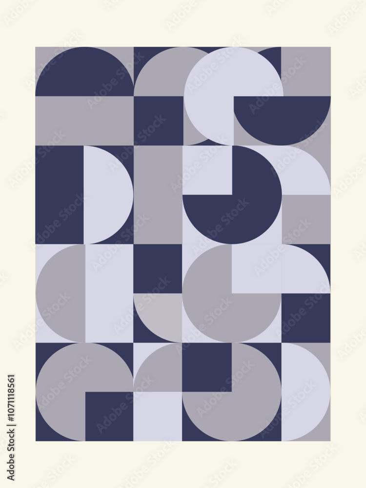 Fototapete abstract geometric artwork design with simple shapes and figures. vertical pattern graphics with geo
