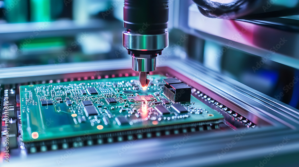 Aufkleber Automated pick and place machine assembling electronic circuit boards