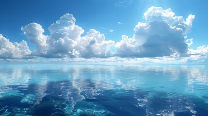 Vast Ocean and Sky Anime Landscape