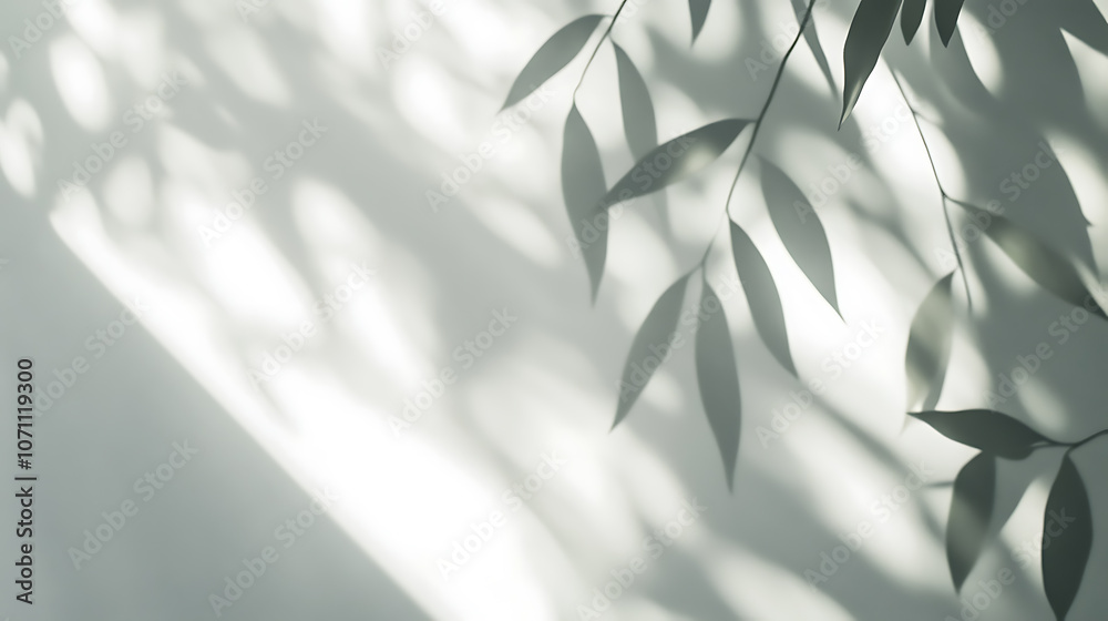 Aufkleber blurred overlay effect for photo and mockups, wall texture with organic drop diagonal shadow and ray
