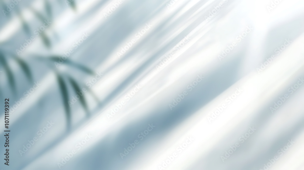 Poster blurred overlay effect for photo and mockups, wall texture with organic drop diagonal shadow and ray