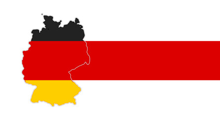 Germany in trouble, shape of the map, german style colors design, isolated symbol icon