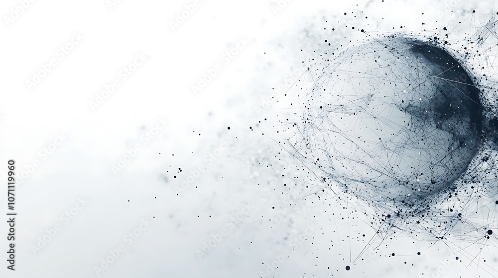 Leinwandbilder abstract global network concept with planet earth and connecting lines and dots, a technology backgr