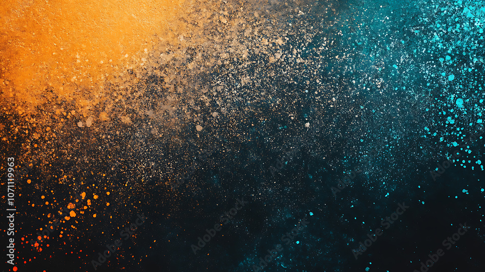 Aufkleber dark grainy gradient background orange white blue teal blurred noise texture header poster banner la