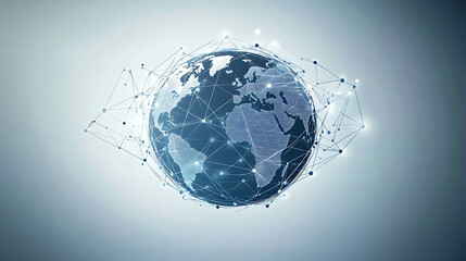 Abstract global network concept with planet Earth and connecting lines and dots, a technology background for the internet of things or business exchange