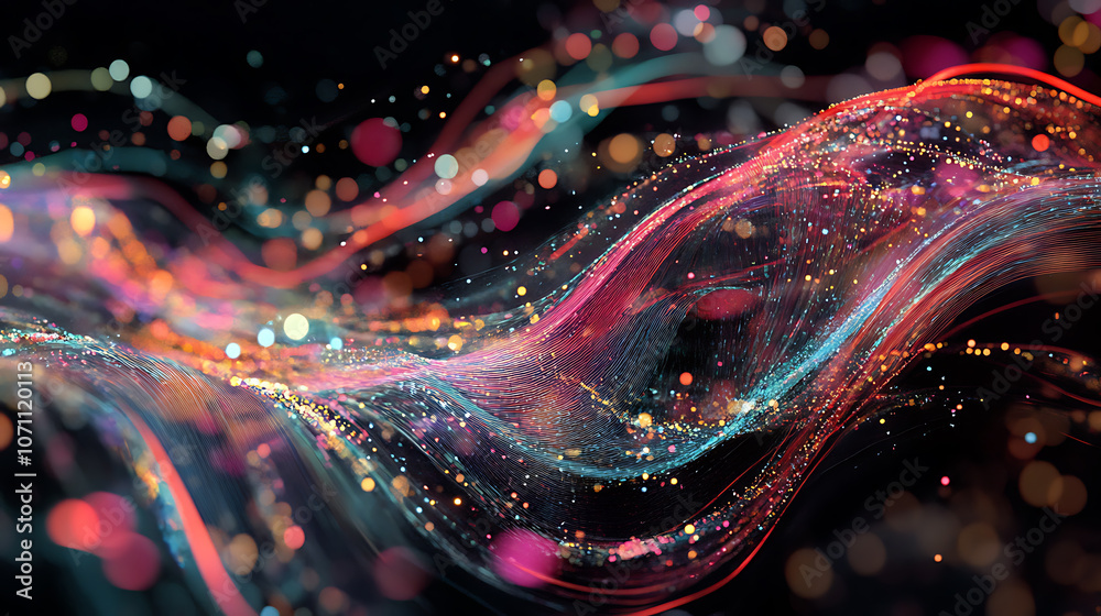 Aufkleber Abstract visualization of data flow and storage, representing data warehousing concepts