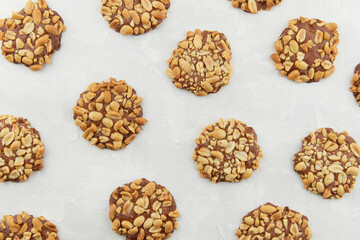 Pattern of Portugues traditional peanut cookies known as Bolachas de Amendoim