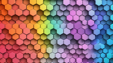 3D hexagon texture collection with raised surfaces and gradient color scheme, ideal for UI interfaces and web backgrounds. Includes glossy and matte finish variations for a vibrant, modern design