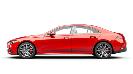 Obraz premium Generic and unbranded red luxury car isolated on a white background
