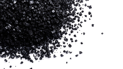 Fototapeta premium Granular activated carbon for water filter on white background