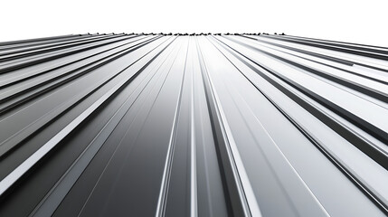 Obraz premium Isolated corrugated metal sheets against a white backdrop, 3D illustration