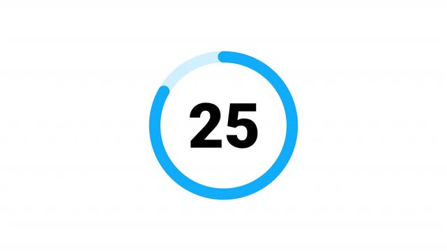   Circle countdown timer thirty seconds animation from 30 to 0 seconds on transparent background with alpha channel, 30 second countdown timer, Countdown video
