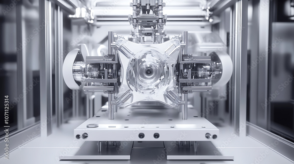 Poster innovative 3d printing machine creating complex designs, concept 3d printing, innovative technology,