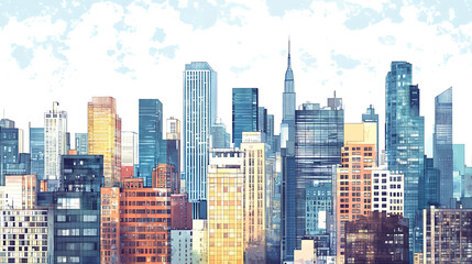 Obraz premium city background architectural vector featuring contemporary drawings