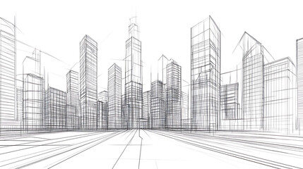 city background architectural vector featuring contemporary drawings
