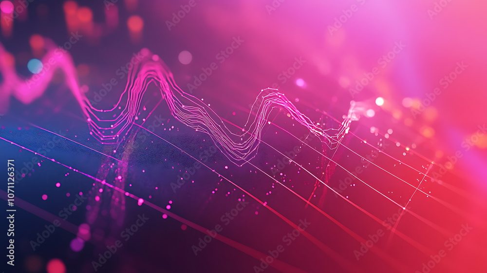 Poster increasing line graph on vibrant gradient background business growth concept 3d render