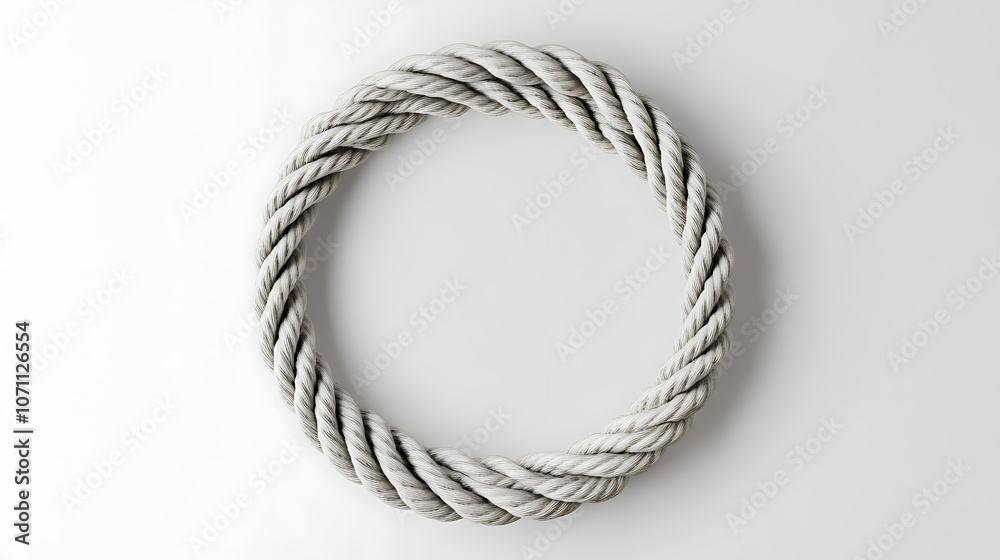 Aufkleber Oval rope frame - Infinite rope loop set against a white background