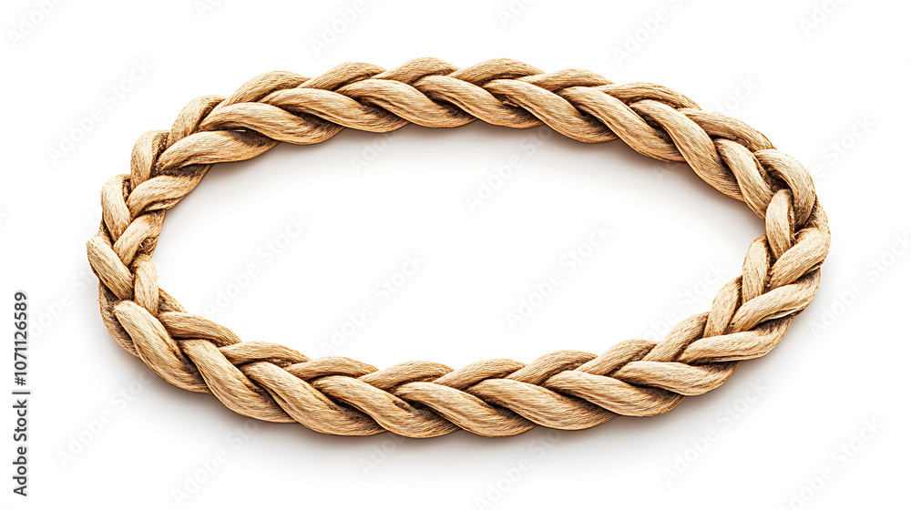 Aufkleber Oval rope frame - Infinite rope loop set against a white background