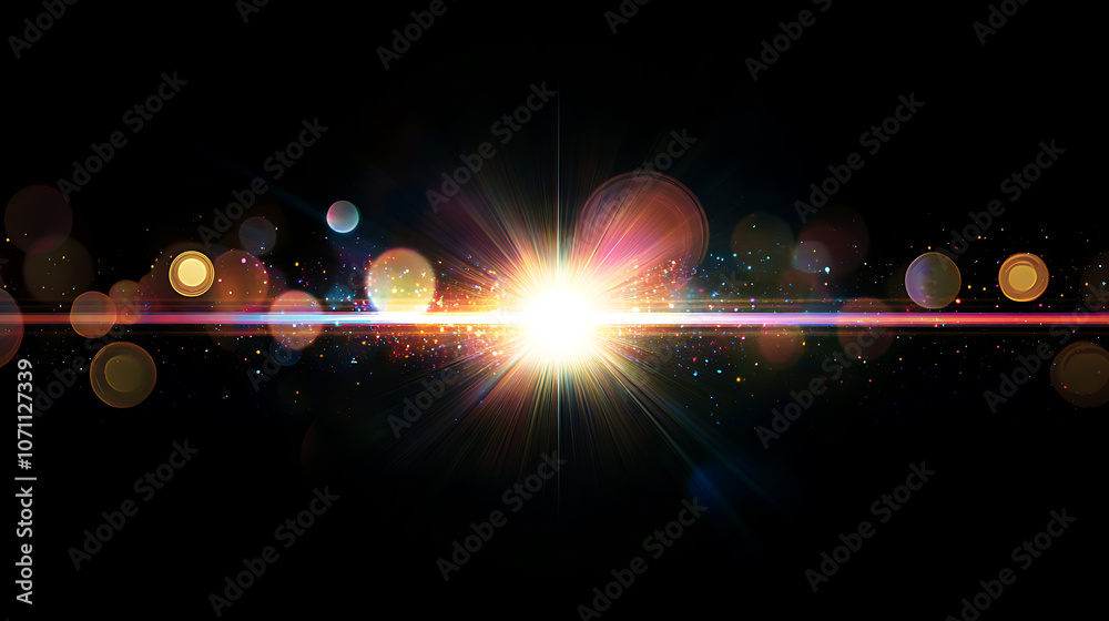 Aufkleber prism light leak texture for photo overlay and effect, lens flare in abstract background, bokeh effe