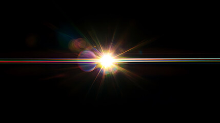 Fototapeta premium prism light leak texture for photo overlay and effect, lens flare in abstract background, bokeh effect with glow and magical lights on black background