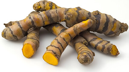 Naklejka premium The combination of turmeric roots and black pepper increases the bioavailability of curcumin in the body, offering health benefits