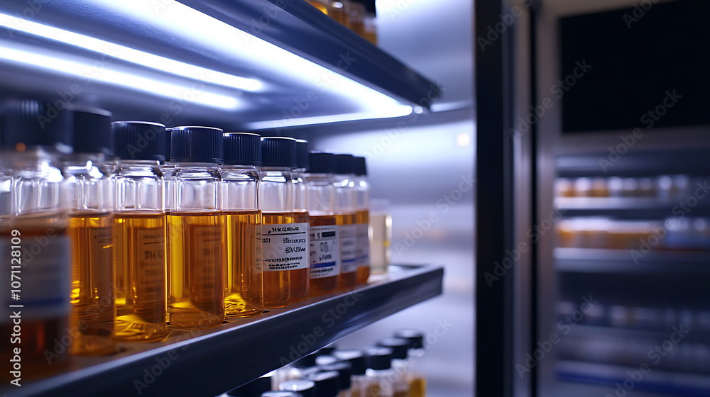 Poster vials stored in a temperature-controlled environment, highlighting the importance of maintaining spe