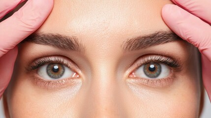 Fototapeta premium Woman Receiving Forehead Filler Injection Treatment