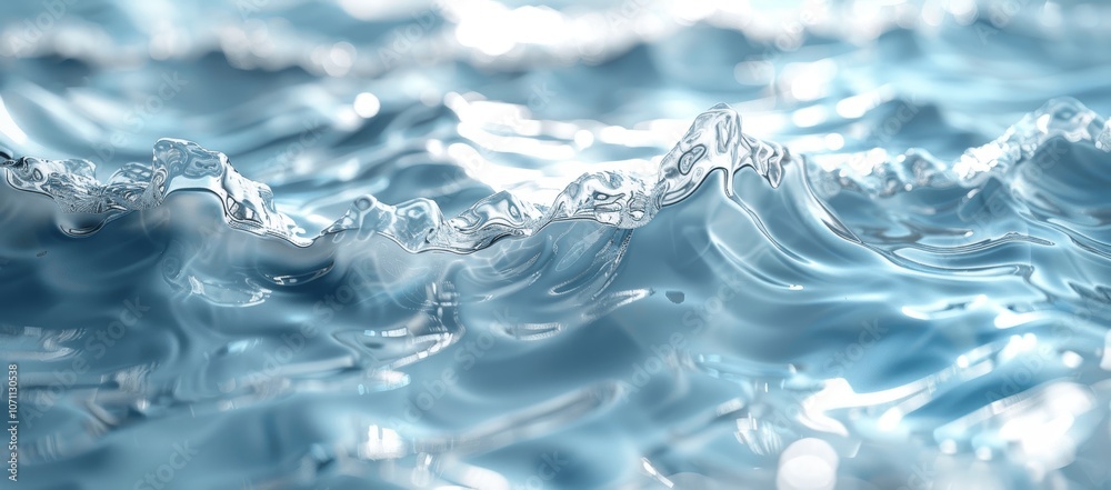 Poster abstract water texture with ripples and circles in transparent clear liquid