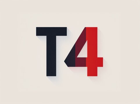Modern Minimalist 4T Number Letter Logo for Web Development