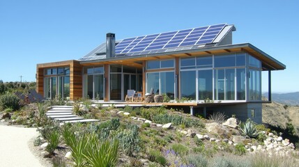 Modern Eco-Friendly Home with Solar Panels