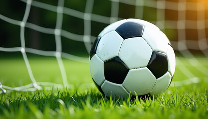 Soccer Ball on a Green Field
