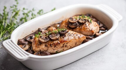 Juicy Chicken Breast with Mushrooms and Thyme