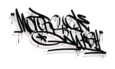MOTORCYCLE WASH graffiti tag style design
